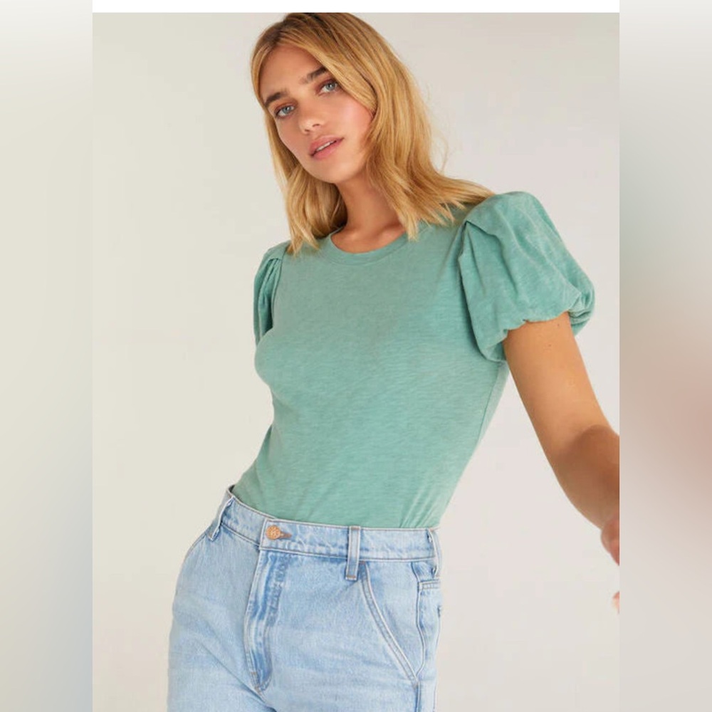 Z Supply Alyce Slub Top, cactus green NWT, Size M